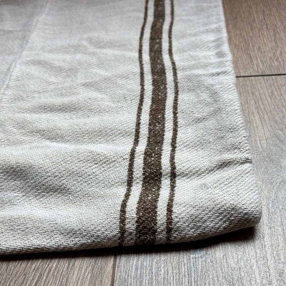 Pottery Barn Linen Cotton 18” square Pillow Sham Cover Neutral French Stripe - Picture 3 of 9